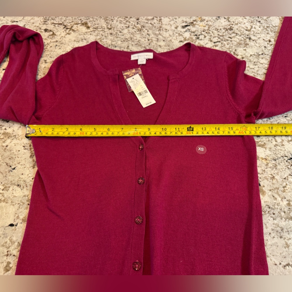 New York & Company Deep Red Cardigan Sweater - Picture 4 of 6